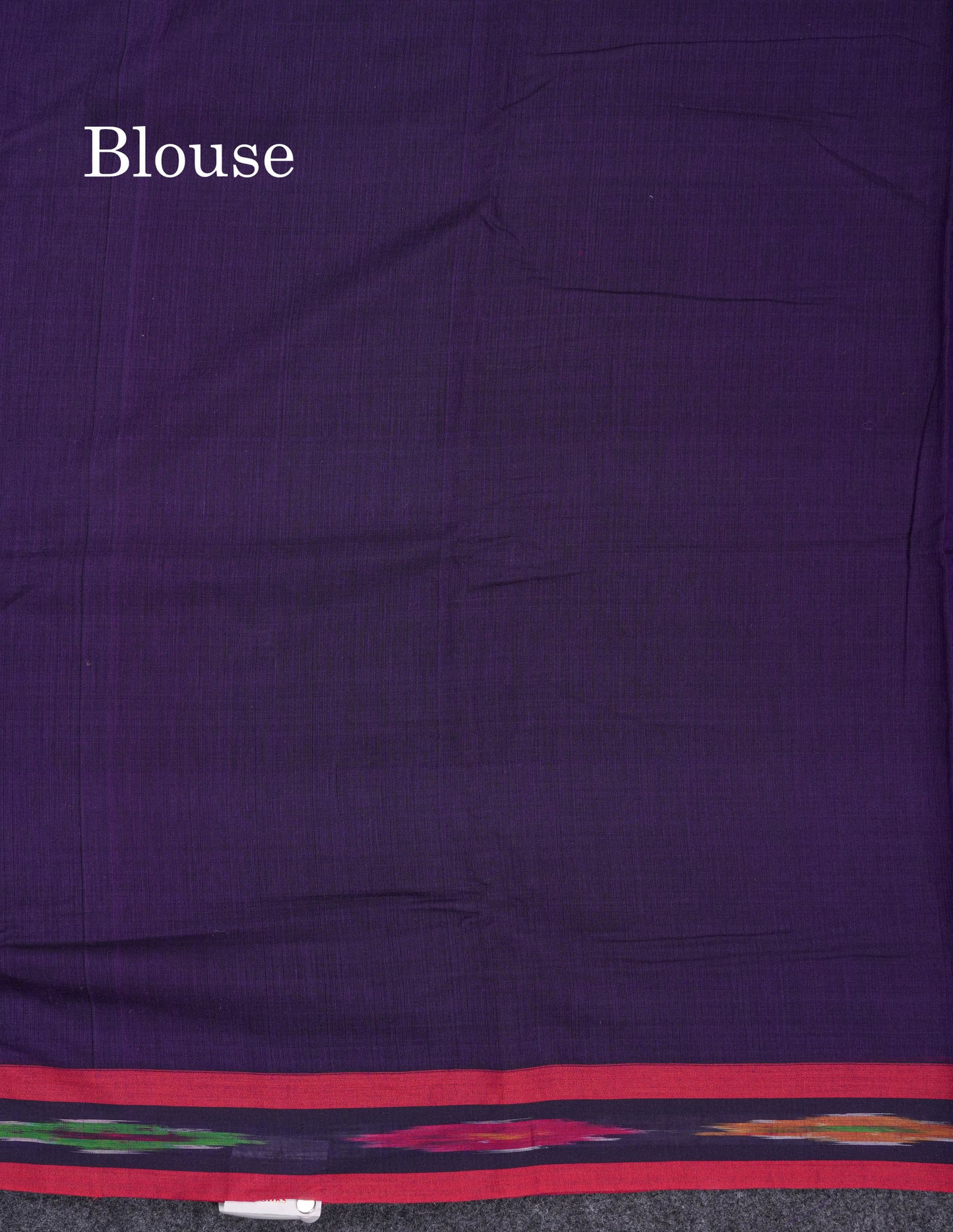 Beautiful Violet Plain Pure Cotton Saree With Ikkat Design Small Border