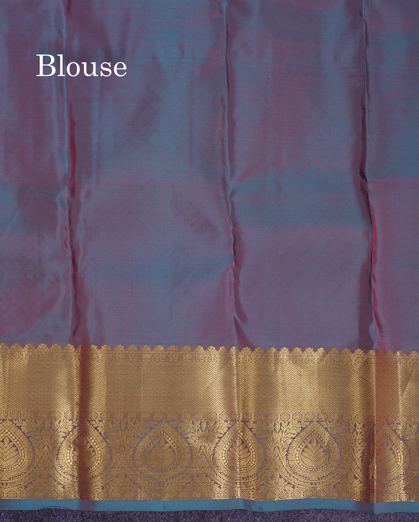 Beautiful Peach Puremix Silk Saree With Contrast Dual Tone Peacock Blue Blouse