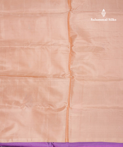 Purple Thread work Buttas Banana Pinth Saree (Vaazhainaar Pattu) With Contrast Sandal Blouse