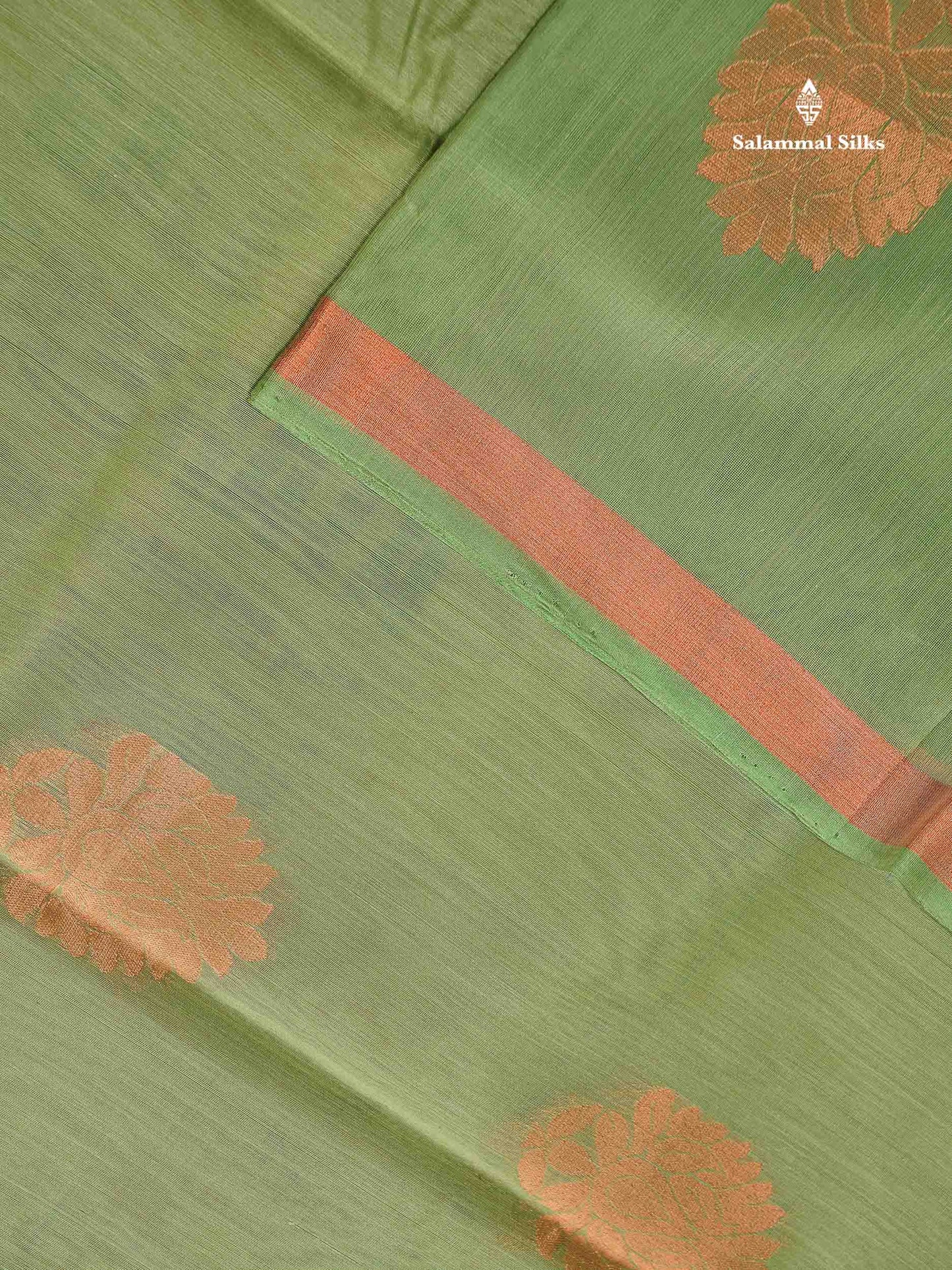 SICO Cotton Saree - Dark Maroon Colour Body With Copper Zari Butta & Peacock Blue Blouse