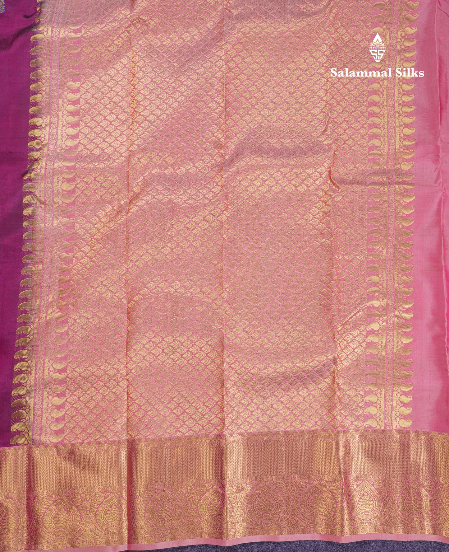 Beautiful Peach Puremix Silk Saree With Contrast Dual Tone Peacock Blue Blouse