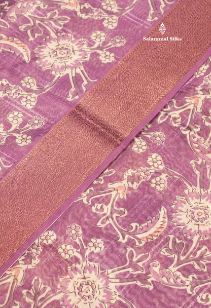 Olive Mustard Yellow Colour Chanderi Mixed Cotton Saree With Blouse