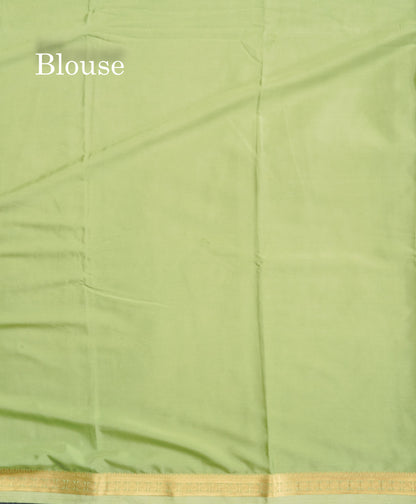 Semi Mysore Silk Saree - Light Pink Colour Body Plain With Small Border