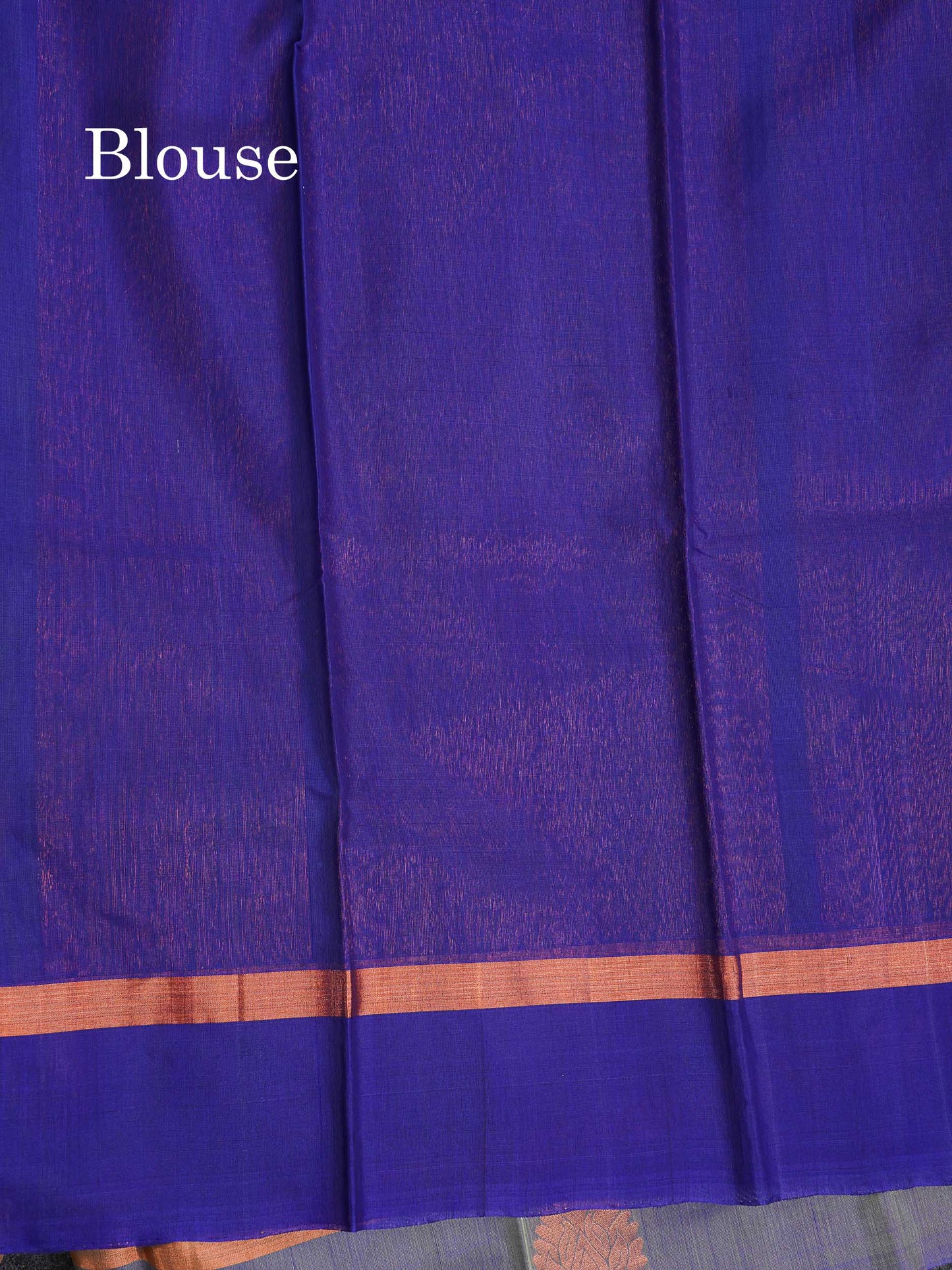 SICO Cotton Saree - Dark Maroon Colour Body With Copper Zari Butta & Peacock Blue Blouse