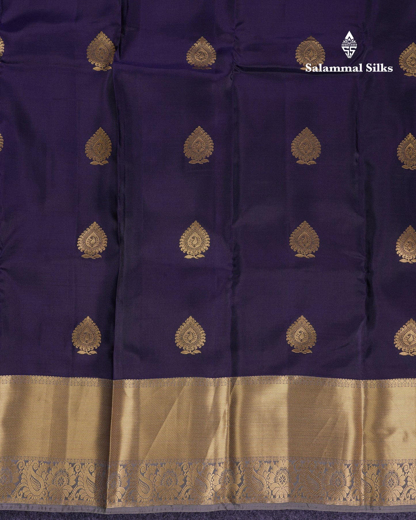 Beautiful Navy Blue Puremix Silk Saree With Contrast Grey Traditional Evening Morning Border