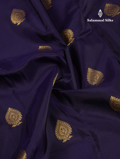 Beautiful Navy Blue Puremix Silk Saree With Contrast Grey Traditional Evening Morning Border