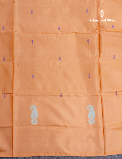 Mustard Yellow Thread work Buttas Banana Pinth Saree (Vaazhainaar Pattu) With Contrast Olive Maroon Blouse