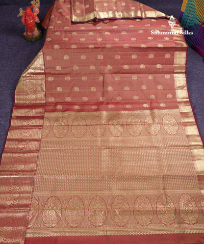 Beautiful Bottle Green Tiny Zari Checks With Butta Pure Kanjivaram Silk Saree With Traditional Evening Morning Border