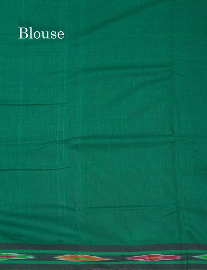 Beautiful Violet Plain Pure Cotton Saree With Ikkat Design Small Border