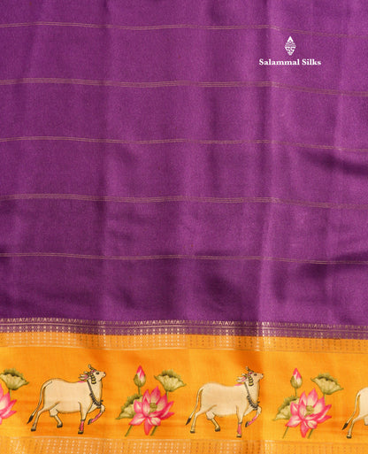 Bottle Green Semi Crepe Saree With Contrast Reddish Pink Border