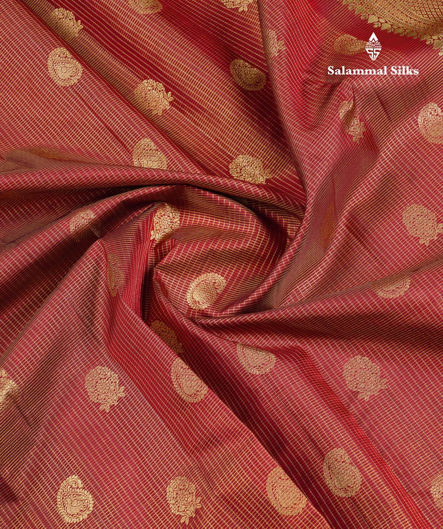 Beautiful Bottle Green Tiny Zari Checks With Butta Pure Kanjivaram Silk Saree With Traditional Evening Morning Border