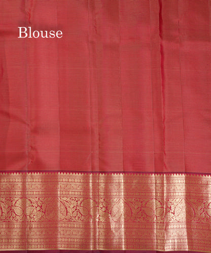 Beautiful Bottle Green Tiny Zari Checks With Butta Pure Kanjivaram Silk Saree With Traditional Evening Morning Border