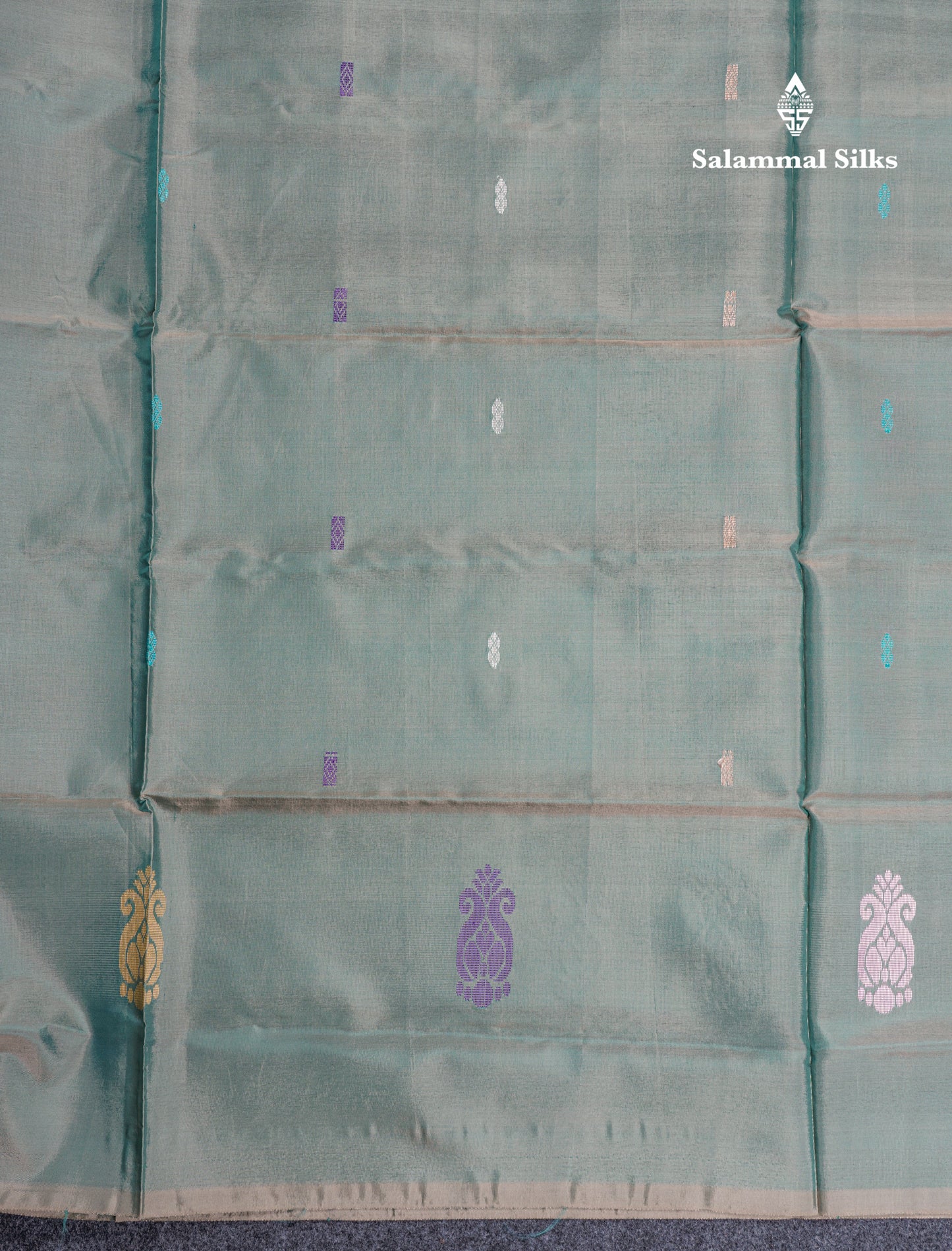 Elaichi Green Thread work Buttas Banana Pinth Saree (Vaazhainaar Pattu) With Contrast Pink Blouse