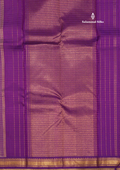 Light Chocolate Colour Pure Kanjivaram Silk Saree With Contrast Violet Small Border