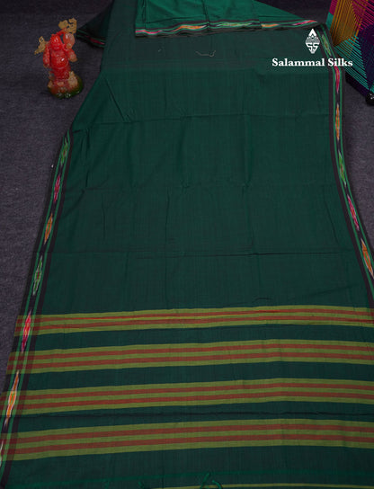 Beautiful Violet Plain Pure Cotton Saree With Ikkat Design Small Border