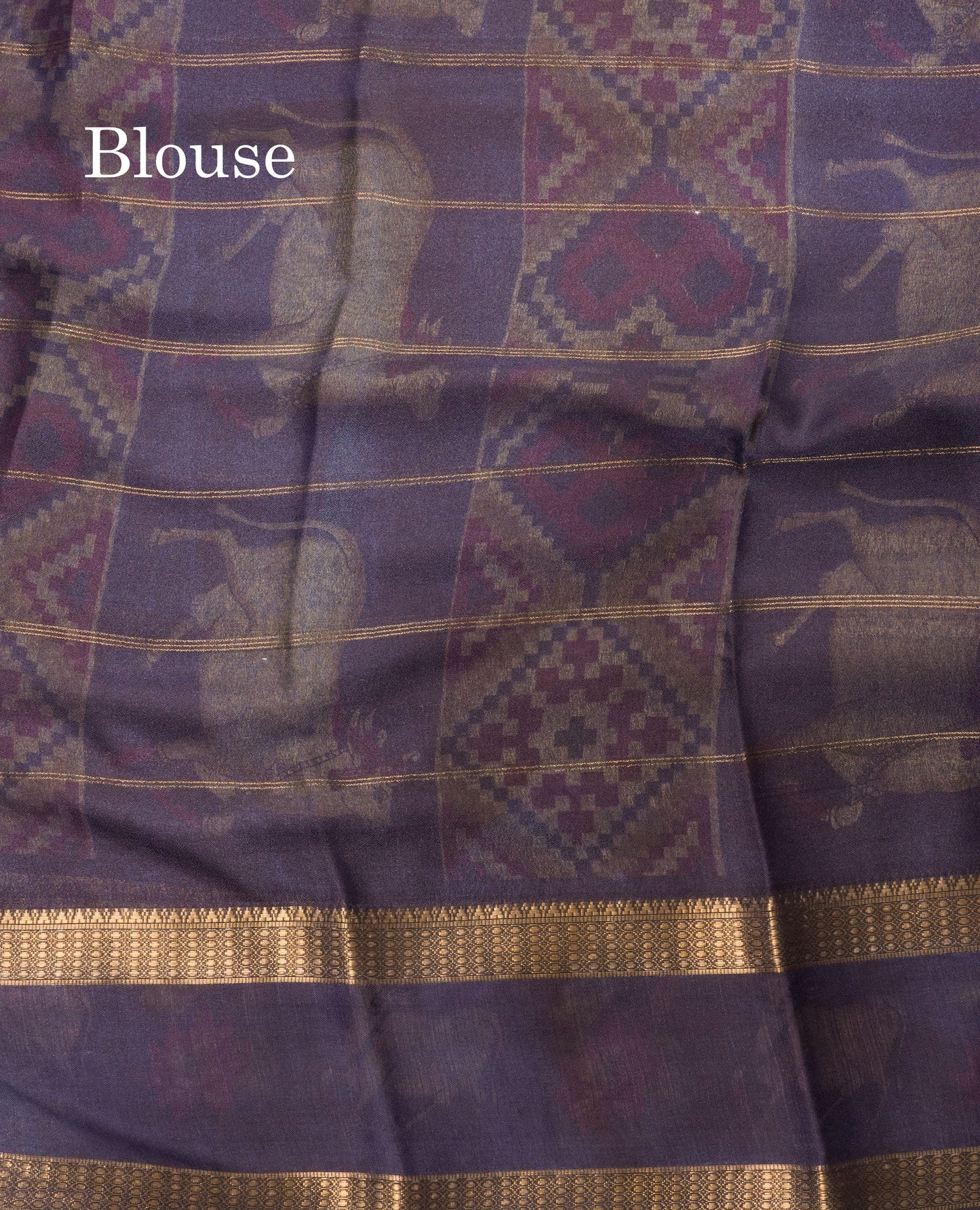 Bottle Green Semi Crepe Saree With Contrast Reddish Pink Border