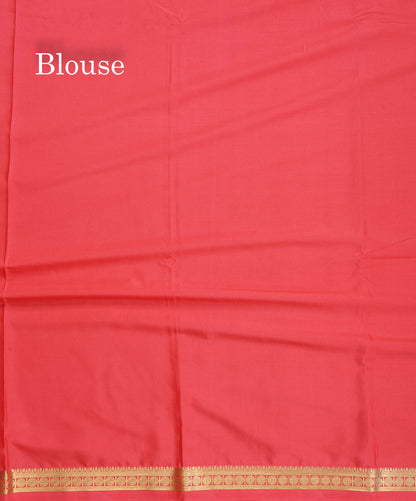 Semi Mysore Silk Saree - Light Pink Colour Body Plain With Small Border