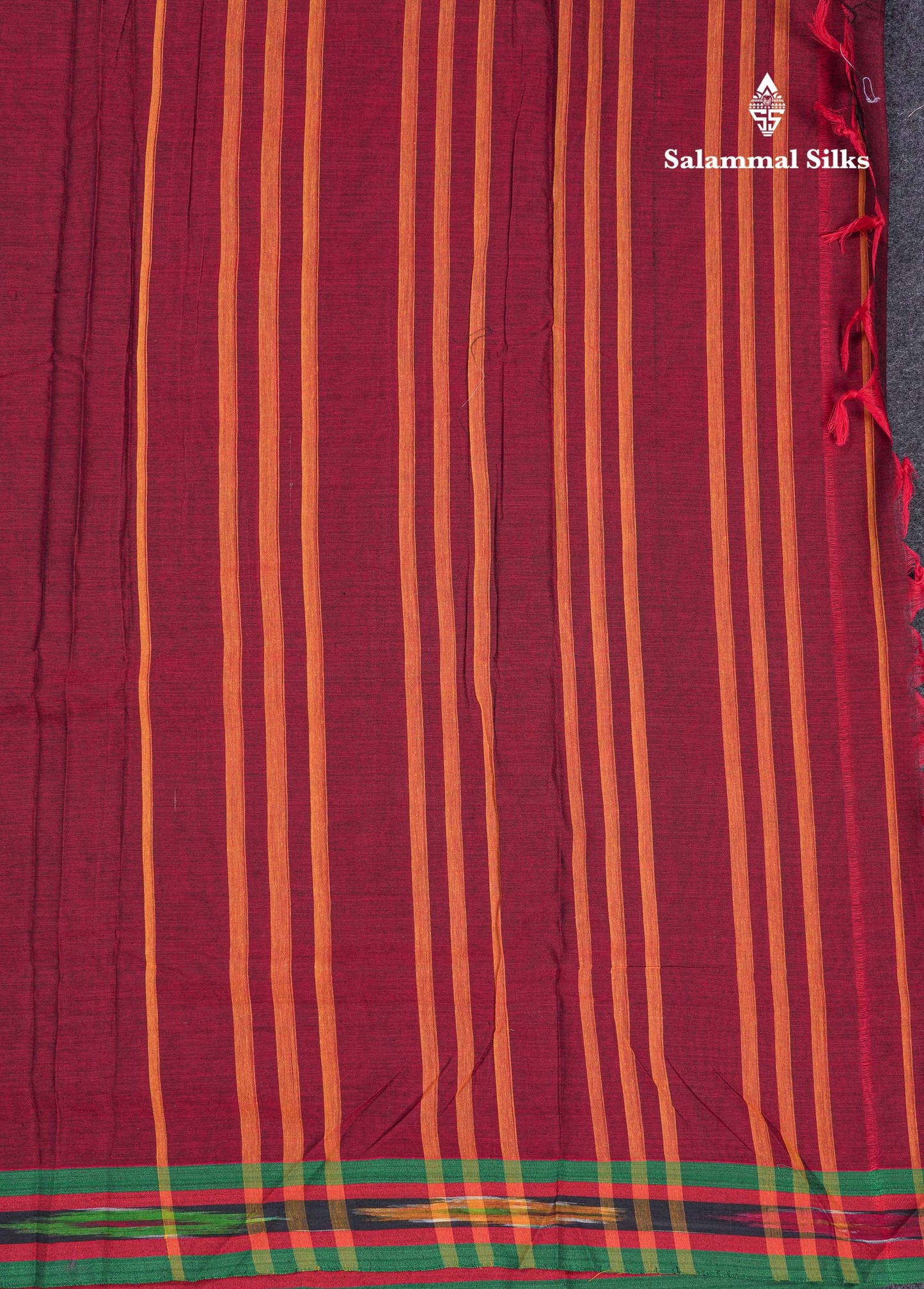 Beautiful Violet Plain Pure Cotton Saree With Ikkat Design Small Border