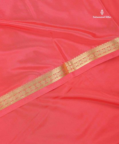 Semi Mysore Silk Saree - Light Pink Colour Body Plain With Small Border