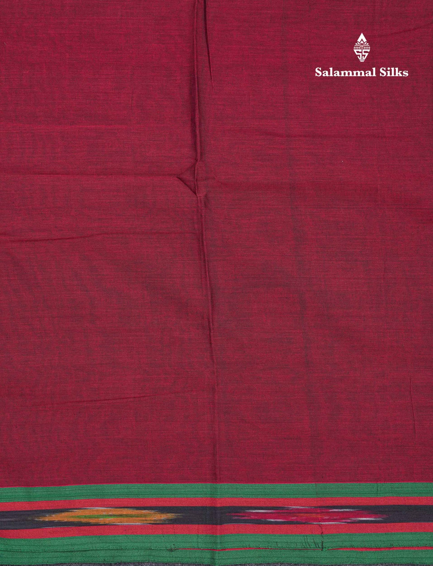 Beautiful Violet Plain Pure Cotton Saree With Ikkat Design Small Border