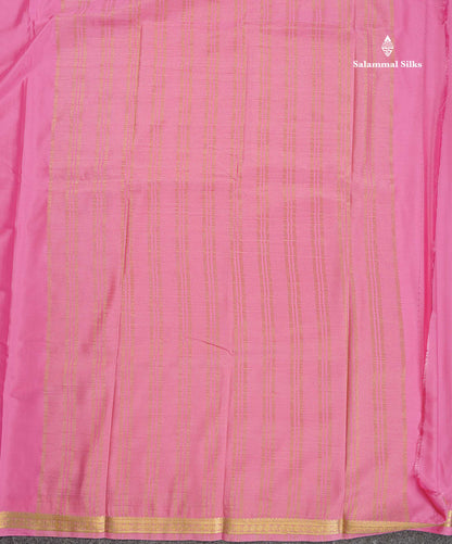 Semi Mysore Silk Saree - Light Pink Colour Body Plain With Small Border