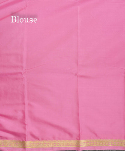 Semi Mysore Silk Saree - Light Pink Colour Body Plain With Small Border
