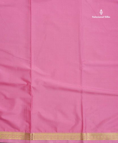 Semi Mysore Silk Saree - Light Pink Colour Body Plain With Small Border