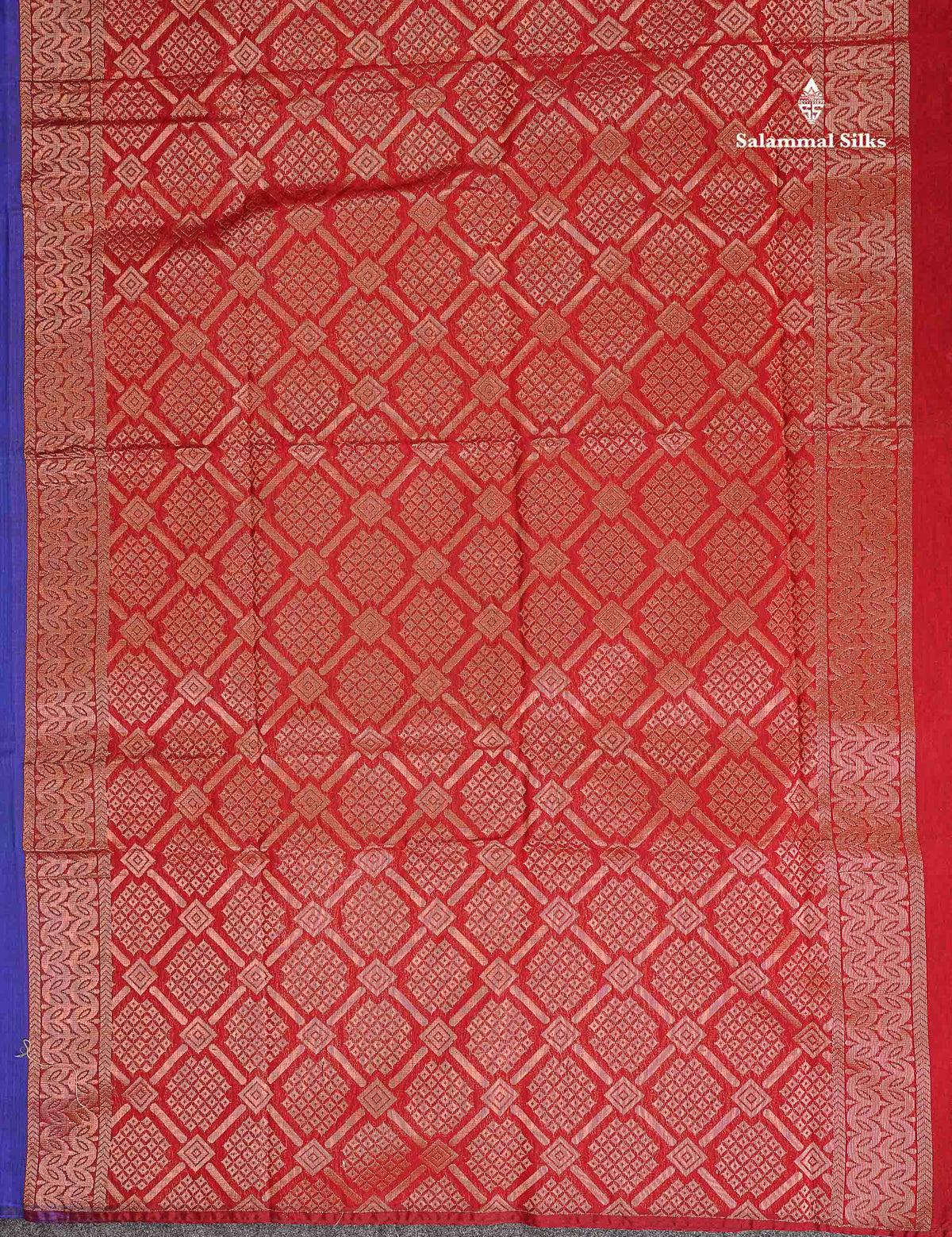 SICO Cotton Saree - Bottle Green Colour Body Copper Zari Butta With Maroon Blouse