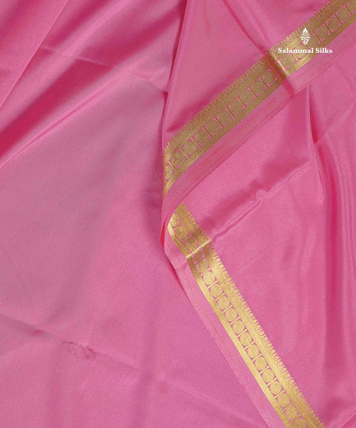Semi Mysore Silk Saree - Light Pink Colour Body Plain With Small Border