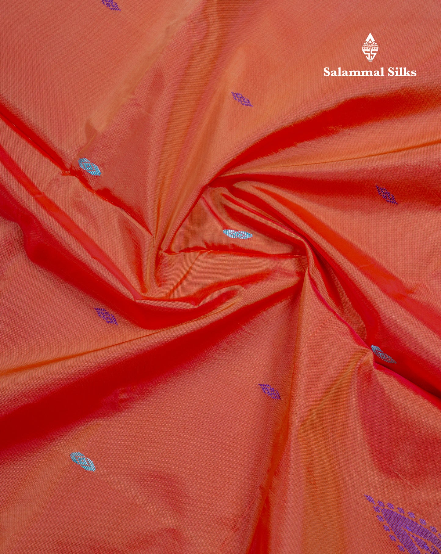 Orange Thread work Buttas Banana Pinth Saree (Vaazhainaar Pattu) With Contrast Green Blouse