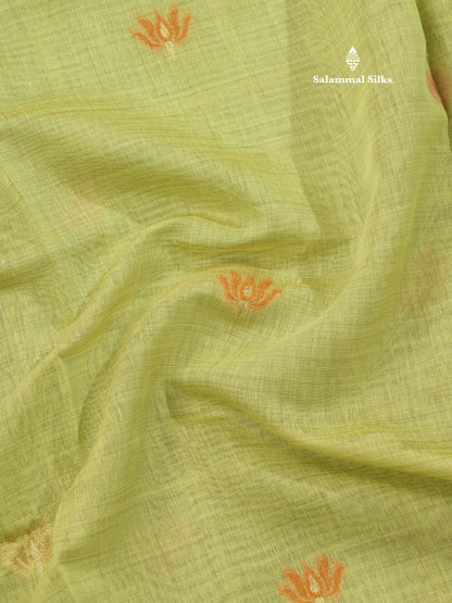 Lavender Colour Meenakari Work Muga Cotton Saree With Contrast Purple Blouse