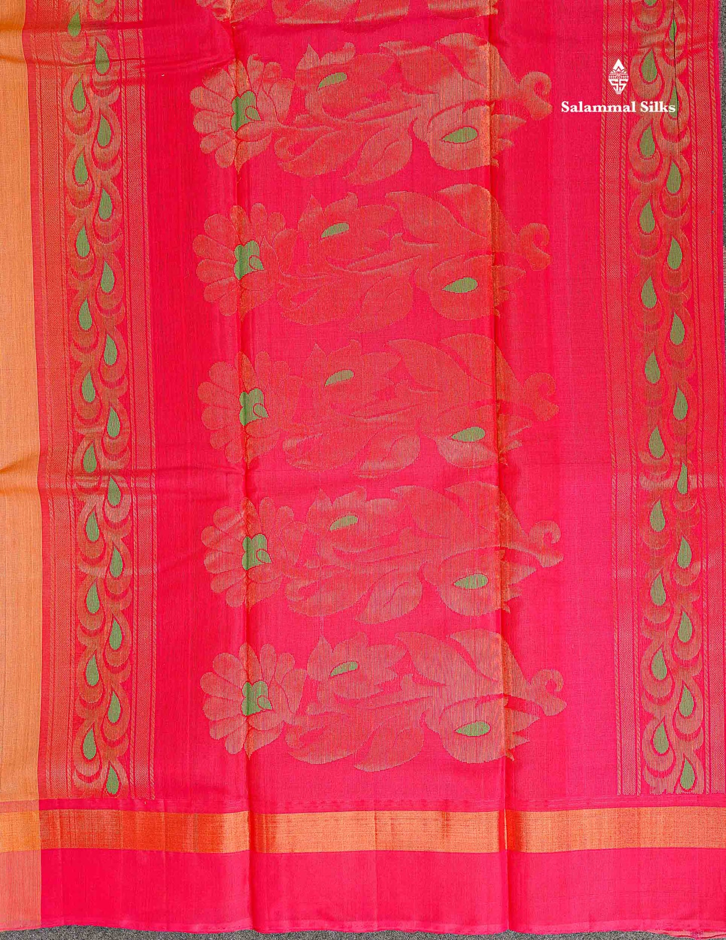 SICO Cotton Saree - Dark Sandal Colour Body Zari Butta With Peach Blouse