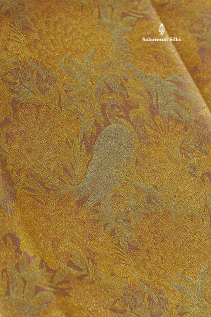 Yellow Colour Pure Kanjivaram Silk Saree with Elaichi Green Border