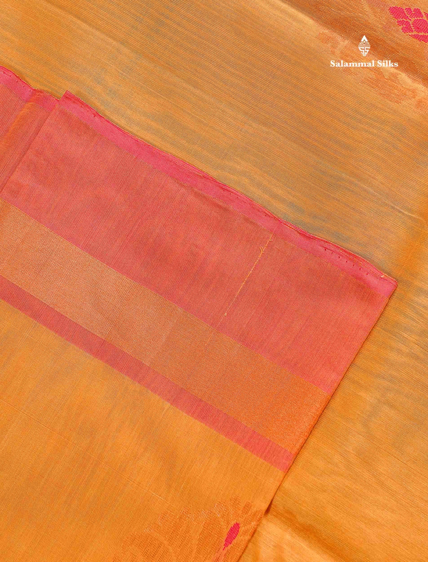 SICO Cotton Saree - Dark Sandal Colour Body Zari Butta With Peach Blouse