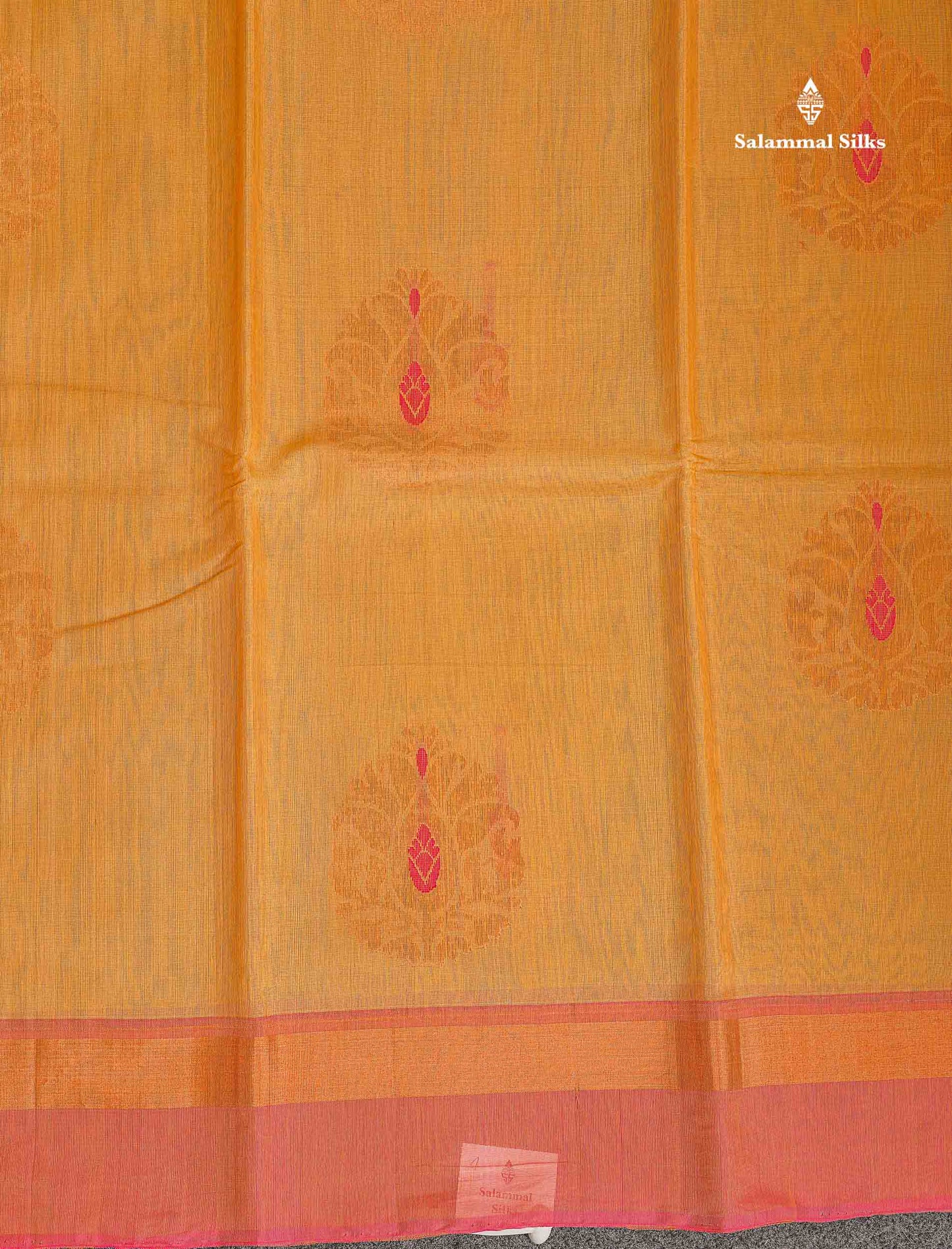 SICO Cotton Saree - Dark Sandal Colour Body Zari Butta With Peach Blouse
