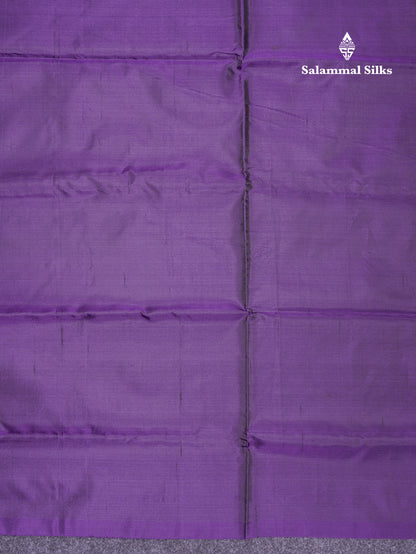 Sapphire Green Thread work Buttas Banana Pinth Saree (Vaazhainaar Pattu) With Contrast Violet Blouse