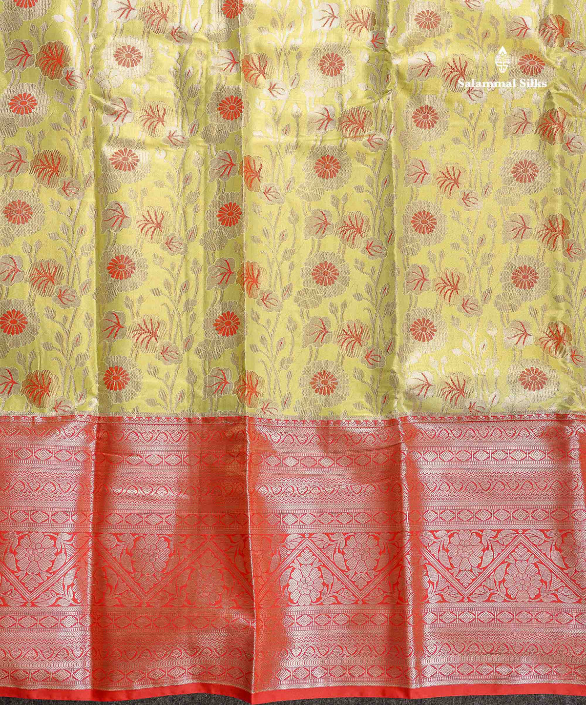Tissue Semi Silk Saree - Pista Green Colour Body With Contrast Red Evening Morning Border