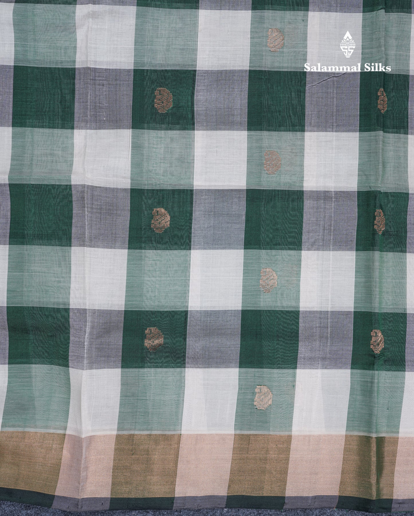 Beautiful Paalum Pazham Checks Handloom Pure Silk Cotton Saree With Tissue Border