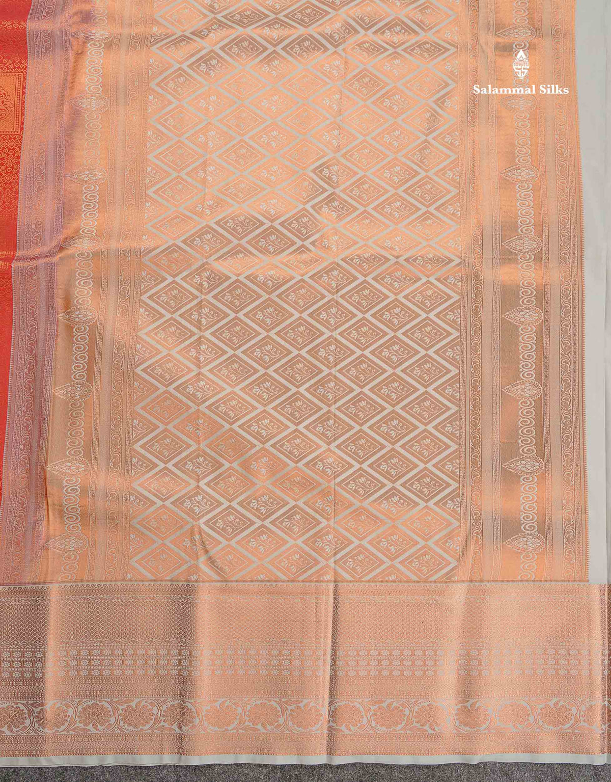 Semi Silk Saree - Redish Maroon Colour Body With Contrast Light Grey Evening Morning Border