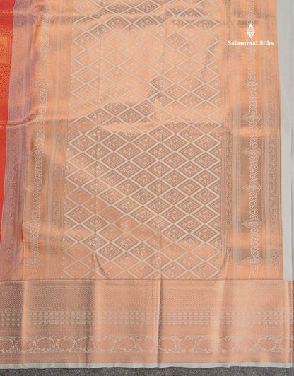 Semi Silk Saree - Redish Maroon Colour Body With Contrast Light Grey Evening Morning Border
