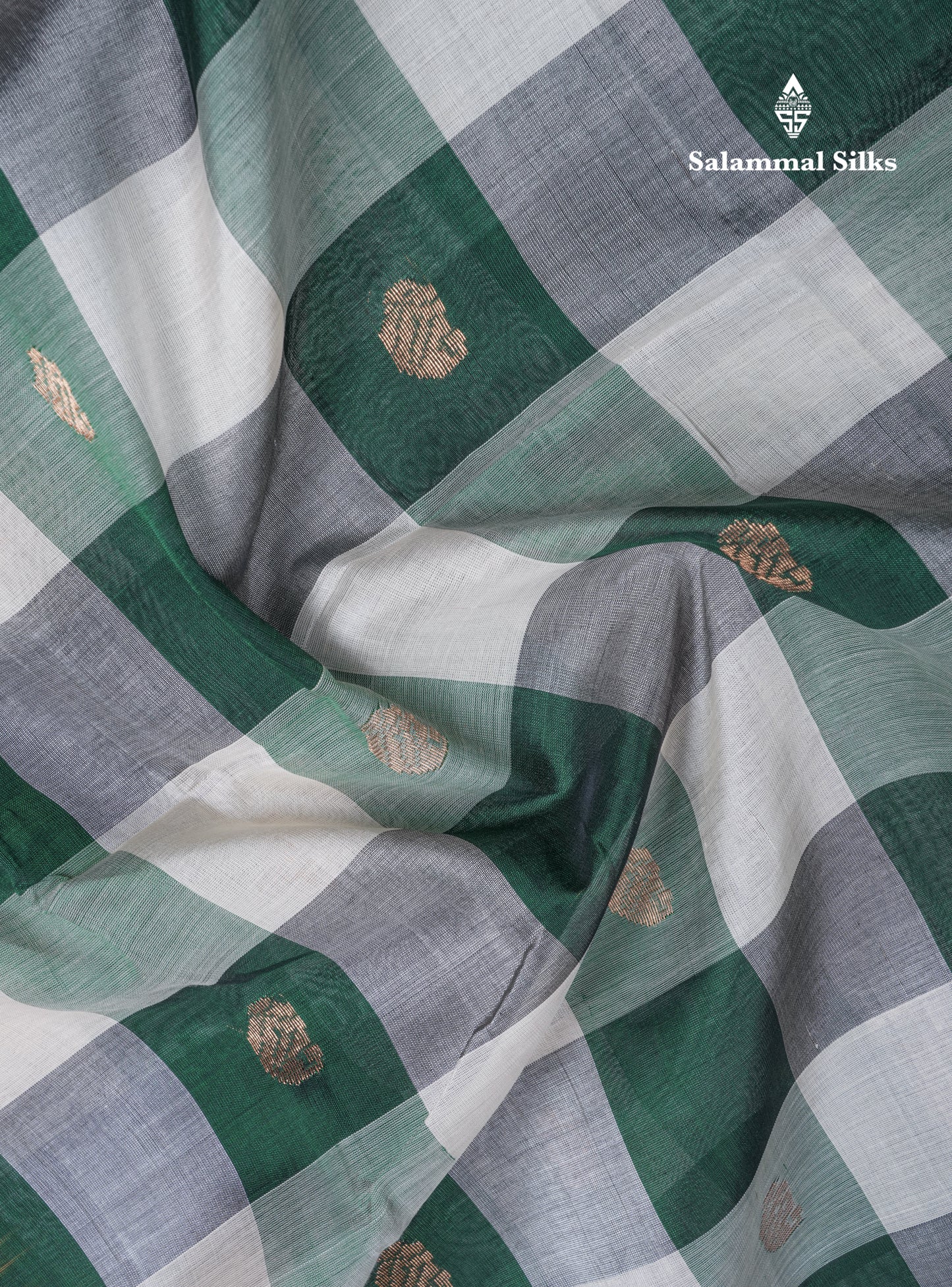 Beautiful Paalum Pazham Checks Handloom Pure Silk Cotton Saree With Tissue Border