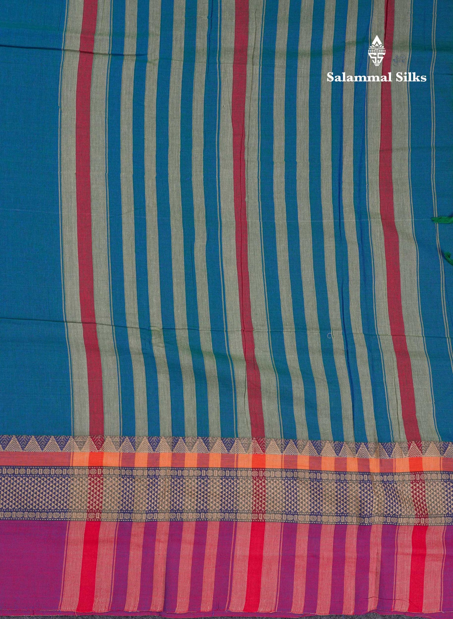 Beautiful Dual Tone Peacock Blue Plain Pure Cotton Saree With Contrast Magenta Traditional Evening Morning Border