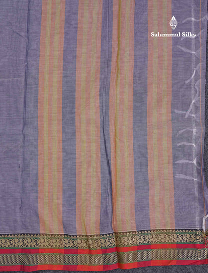 Beautiful Light Chocolate Plain Pure Cotton Saree With Traditional Border