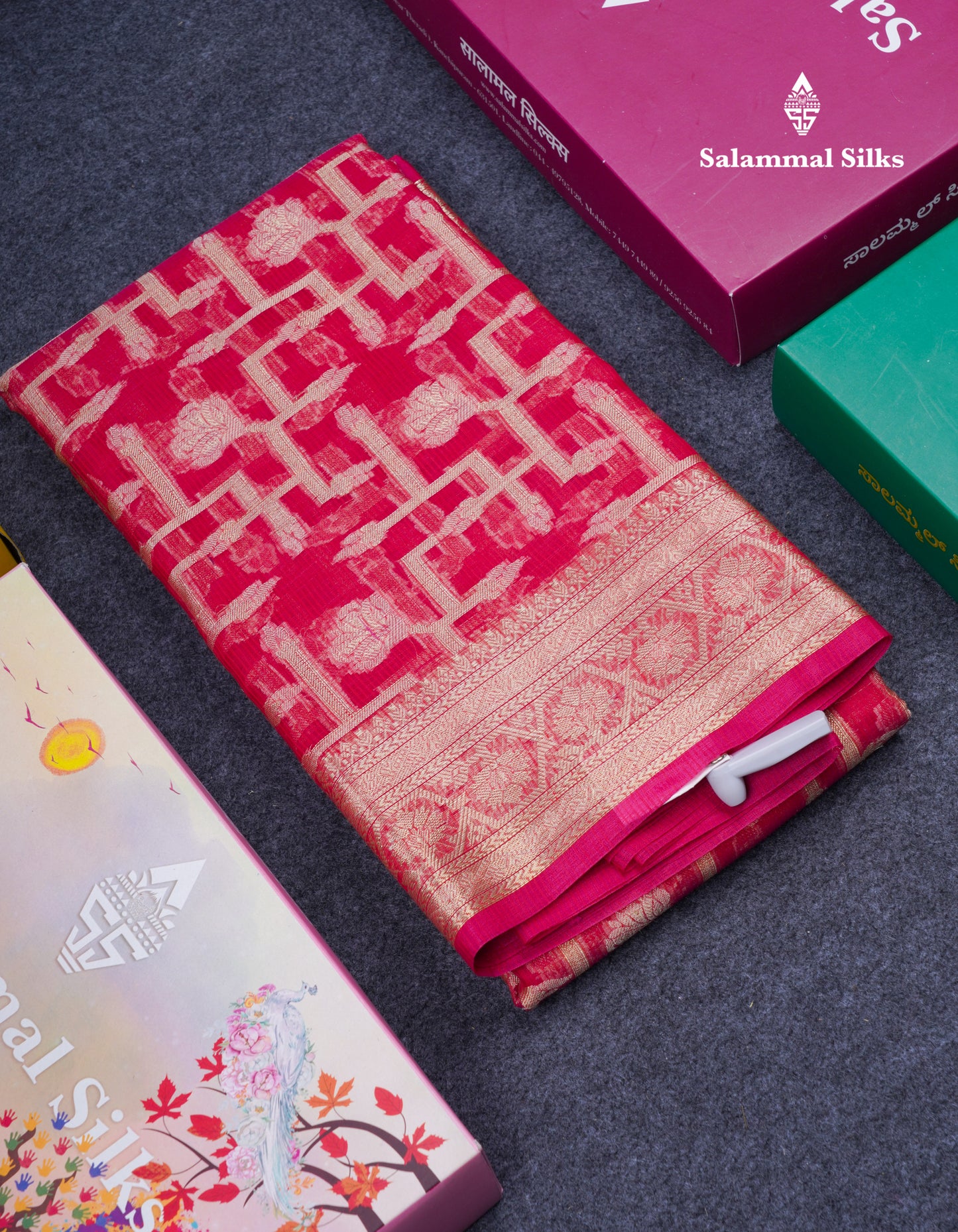 Beautiful Dual Tone Pinkish Orange Fancy Kota Mix Saree With Self Designer Blouse