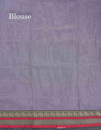 Beautiful Light Chocolate Plain Pure Cotton Saree With Traditional Border