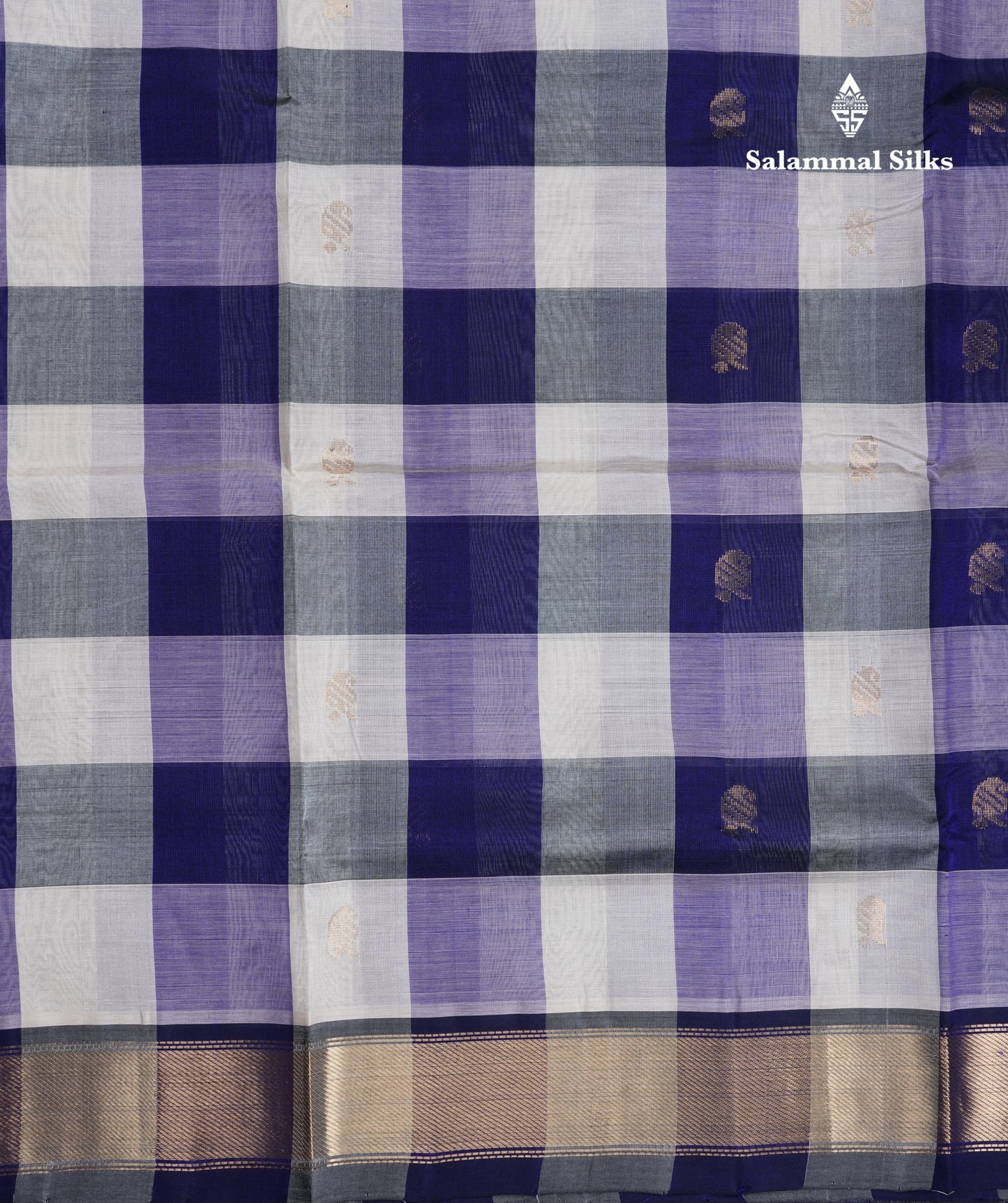 Beautiful Paalum Pazham Checks Handloom Pure Silk Cotton Saree With Gold Zari Border