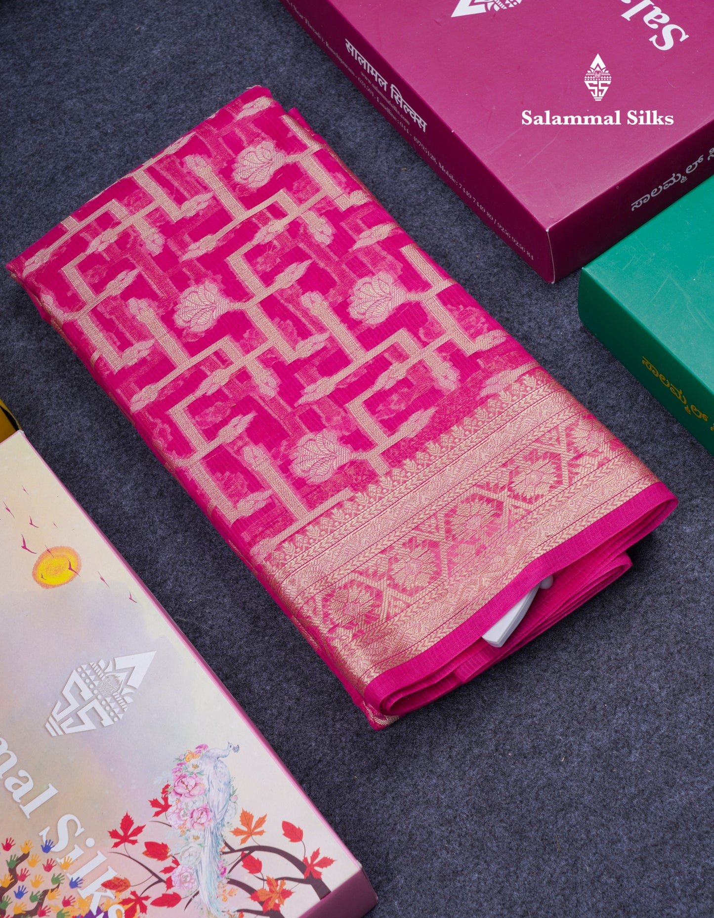 Beautiful Dual Tone Pinkish Orange Fancy Kota Mix Saree With Self Designer Blouse