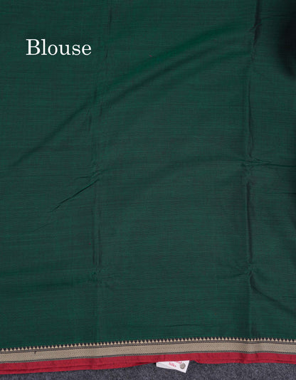 Beautiful Dual Tone Magenta Plain Pure Cotton Saree With Traditional Small Thread Work Border