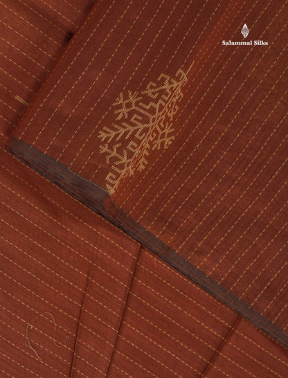Kota Cotton Saree - Light Grey Colour Body Thread Butta With Contrast Maroon Blouse