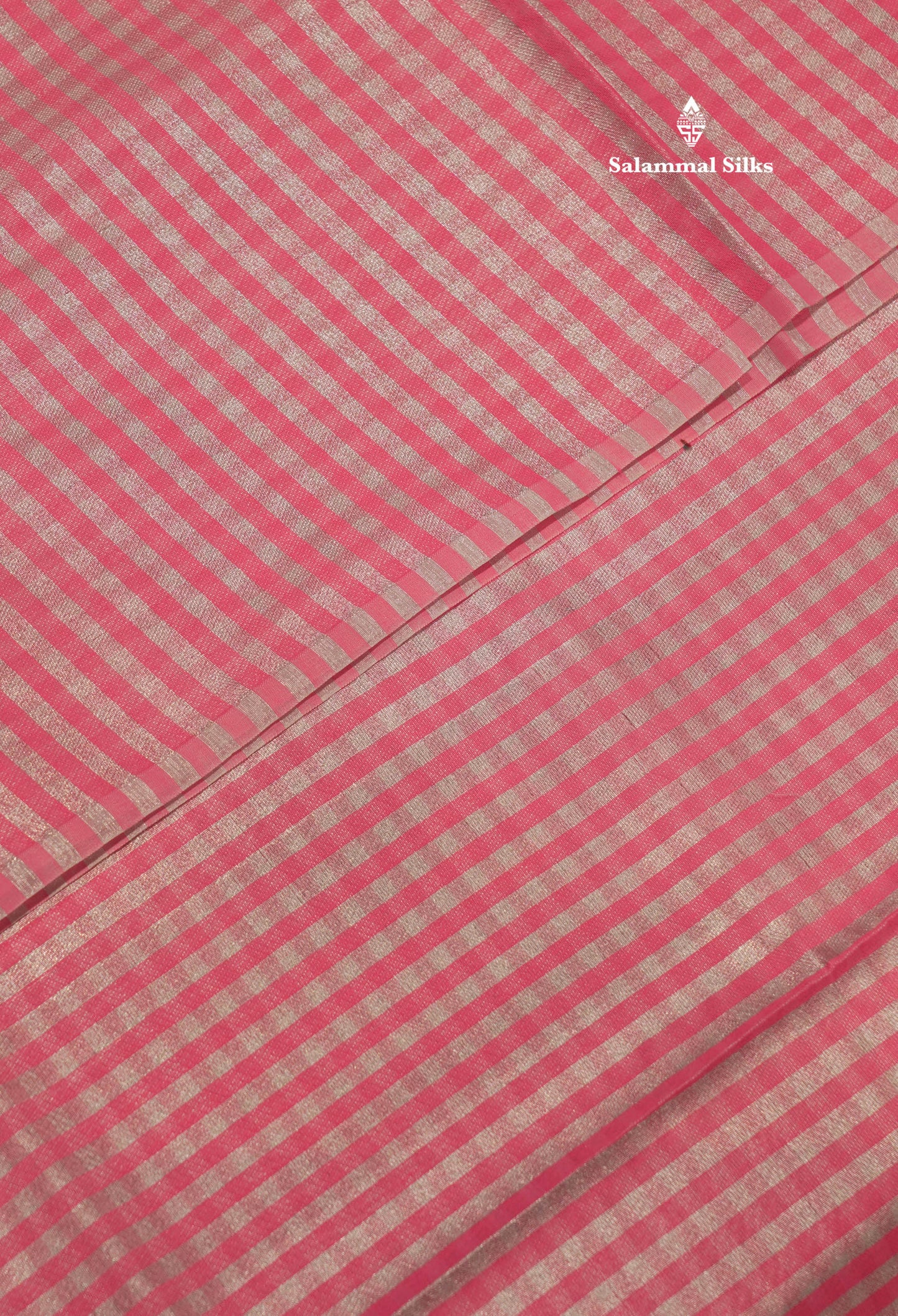Celebrity (Nayanthara) Cotton Mix Saree Pink Shaded Silver Jari Lines With Plain Blouse